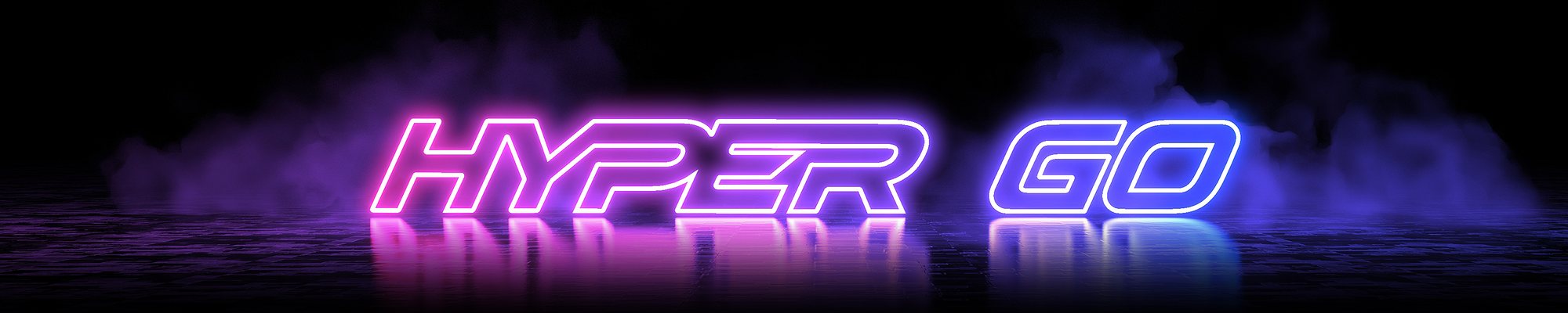 HYPER GO neon logo strip