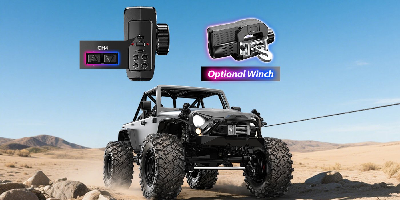 HYPER GO RC truck on a desert trail